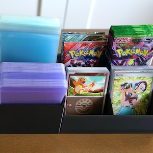 Magnetic TCG Card Organizer Modular Desk System | Pokemon Storage | Top Loader Holder, Sleeves & Team Bag Organizer