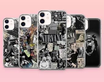 Nirvana Phone Case Rock Band Kurt Cover for iPhone 17Pro, 16, 15, 14, 13, 12, Samsung S26, S25, S24, S23Fe, A16, A56, Pixel 10, 9Pro