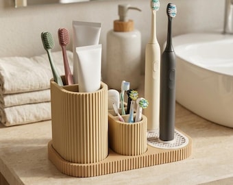 Soporte para cepillo de dientes eléctrico, soporte para cepillo de dientes, organizador de baño, accesorios de baño, soporte para pasta de dientes, decoración impresa en 3D