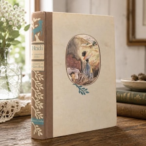 Vintage Heidi by Johanna Spyri Hardcover Book | Grosset & Dunlap 1945 Edition | Illustrated by William Sharp