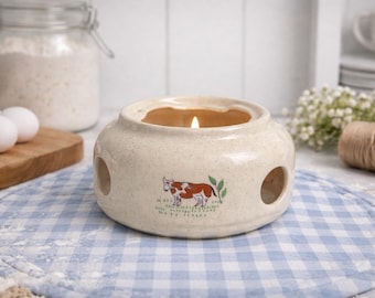 Vintage Heartland Candle Warmer Base Only Farmhouse Cow Kitchen Decor Ceramic Tart Warmer