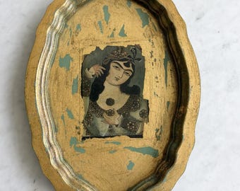Handgemaakt houten dienblad in vintage stijl