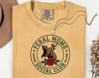 Feral Moms Social Club logo T-shirt | Mom Club Graphic Tee
