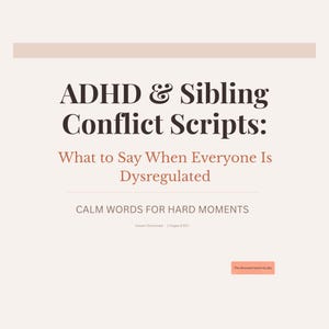 ADHD Sibling Conkonflikt Scripts Elternschaft Printable PDF