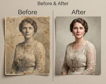 Old Photo Restoration Service, Vintage Photo Repair, Color Correction (Digital Delivery)