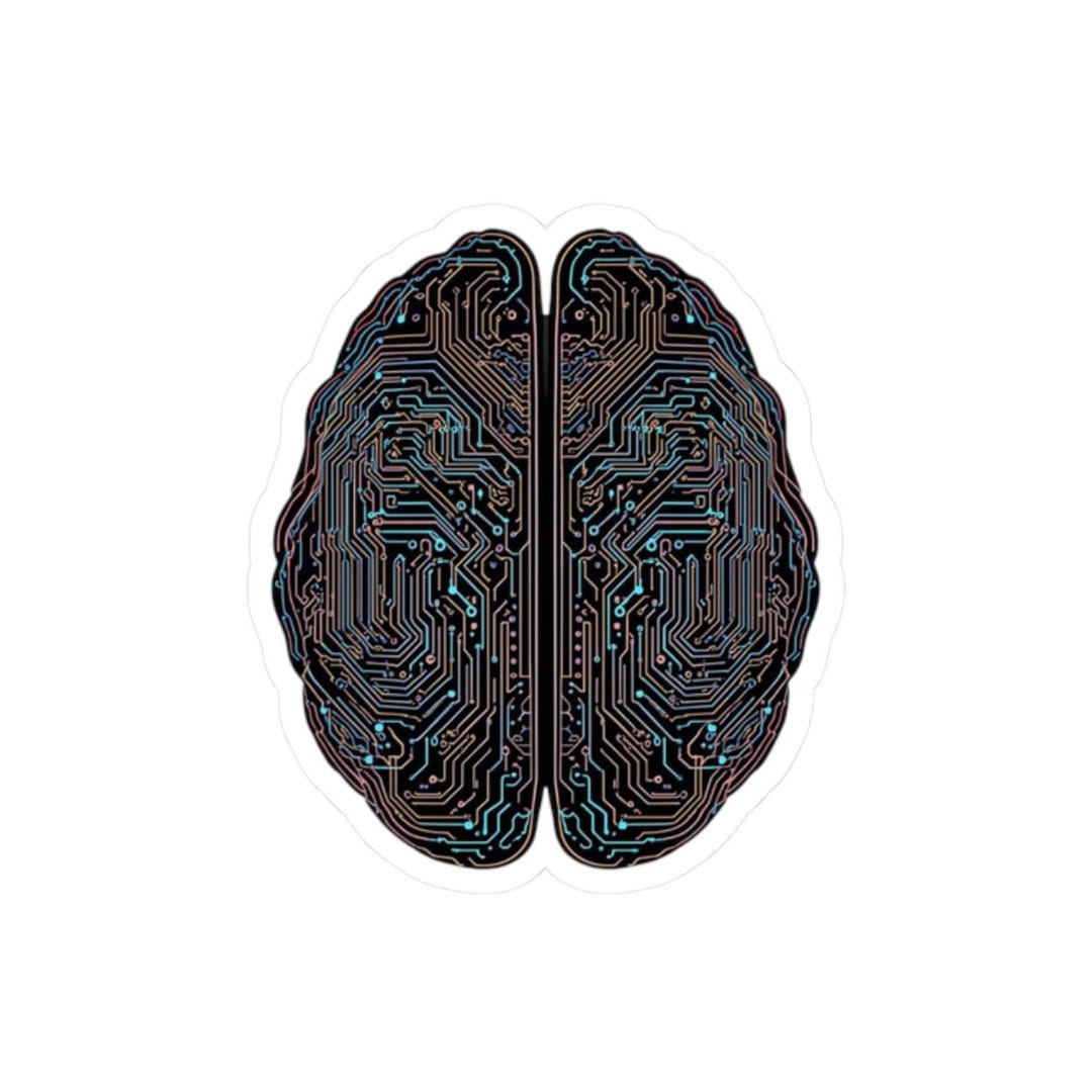 Circuit Brain Sticker | Cyberpunk Tech Die-cut Vinyl Laptop Decal - Etsy