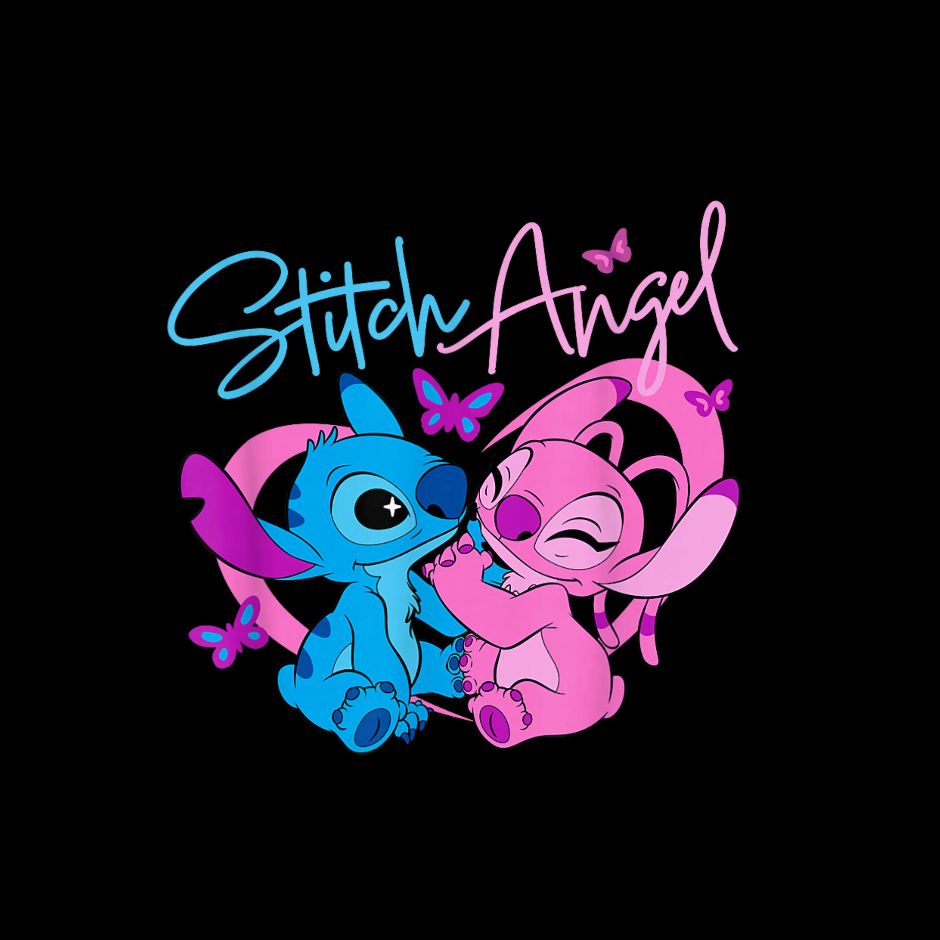 Stitch: the Series Angel With Butterflies – Cute Pink Alien PNG ...