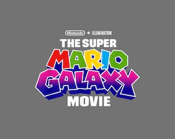 Super Mario Galaxy Movie Logo – Retro Space Adventure Graphic PNG (Instant Download)