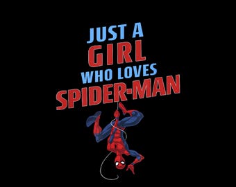 Spider-Man Classic Just A Girl Who Loves Spider-Man – Cute Fan Girl PNG (Instant Download)