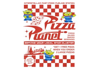 Toy Story Pizza Planet Iconic Retro Flyer Logo – Vintage Space Diner PNG (Instant Download)