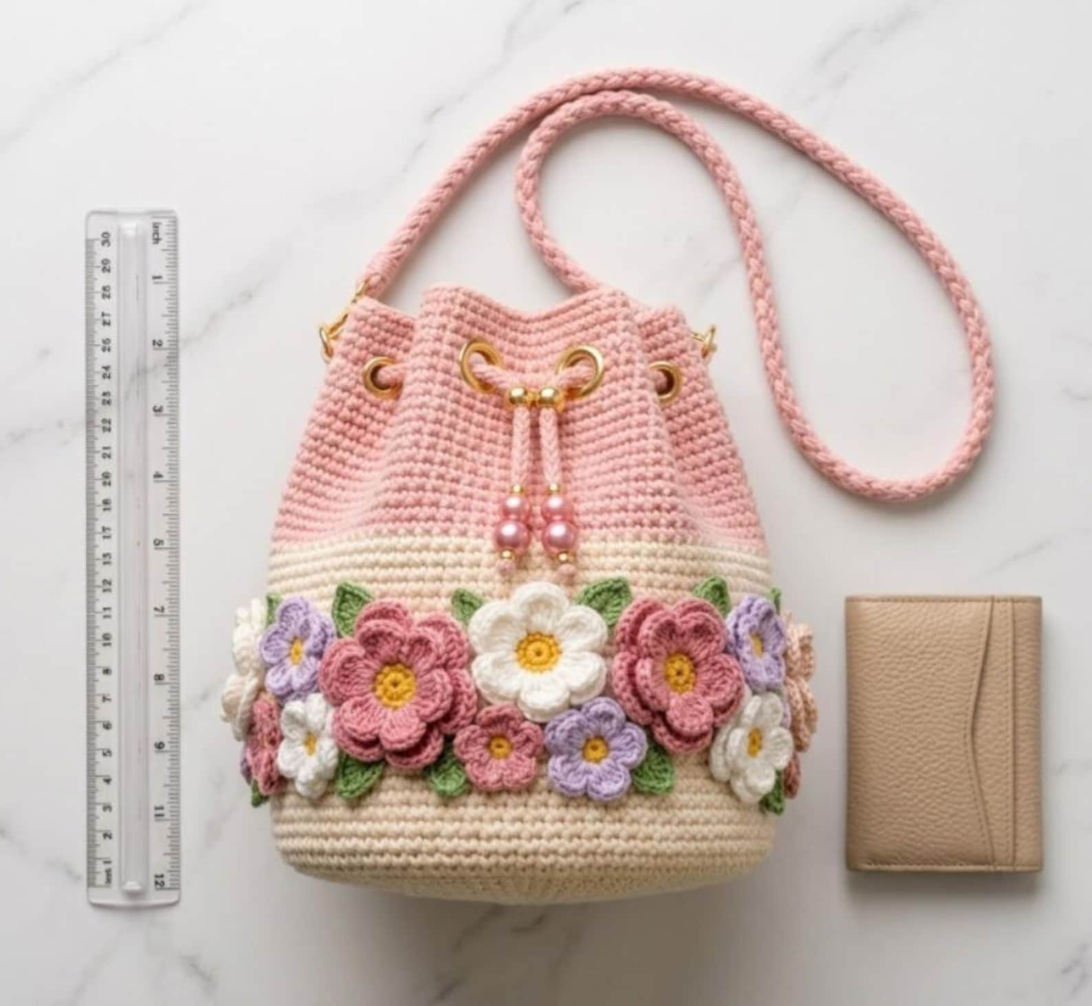 Crochet Ryu Crochet Floral Bucket Bag Pattern | Boho Summer Drawstring Purse (PDF ...