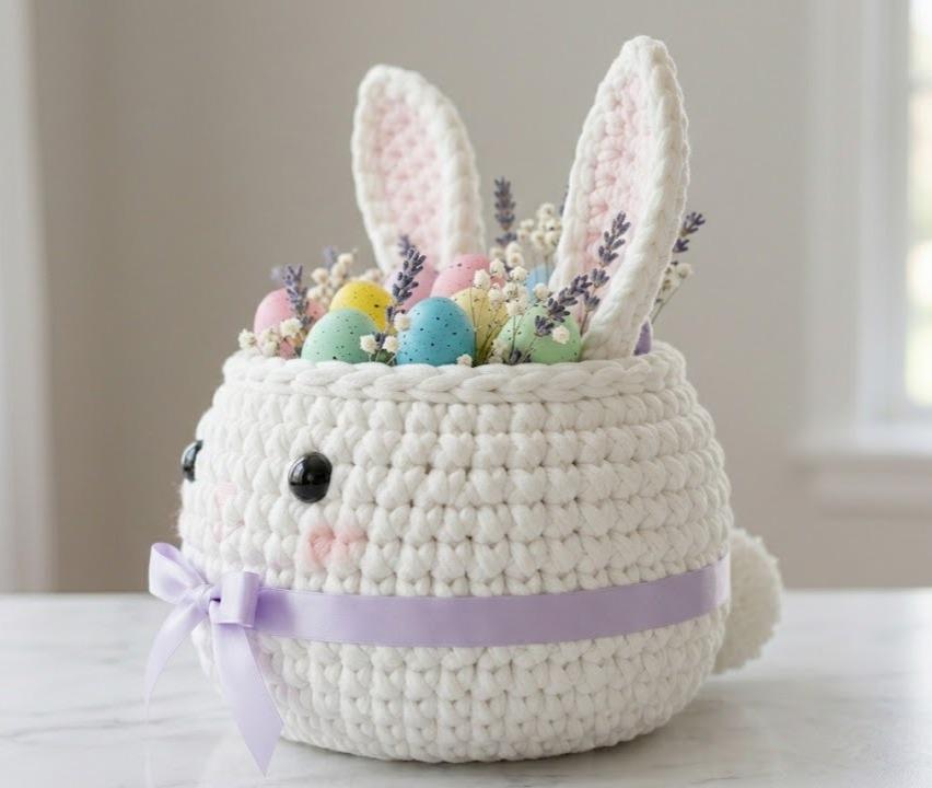 Bunny Basket Crochet Pattern PDF | Easter Amigurumi Storage (digital ...