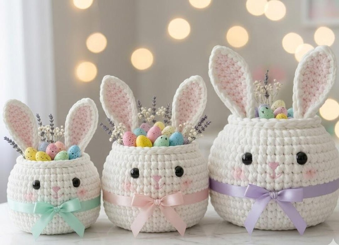 Bunny Basket Crochet Pattern PDF | Easter Amigurumi Storage (digital ...