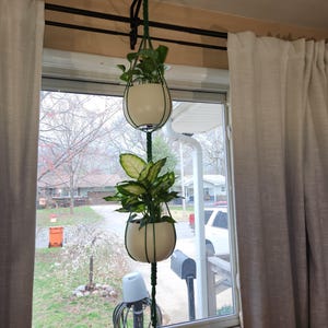 Handmade Double Macrame Plant Hanger | Boho Home Decor, Fits 6-10 Inch Pots