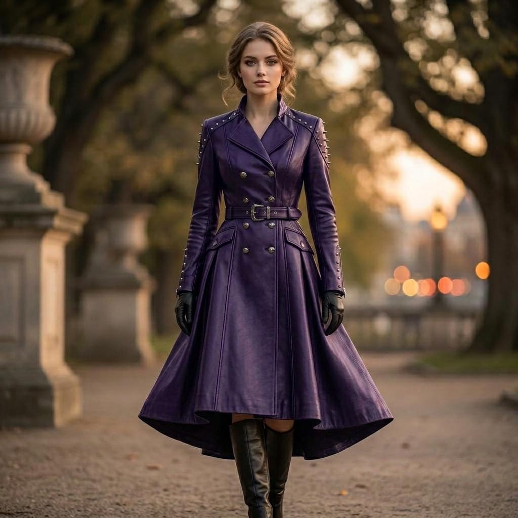 Flare Leather Coat - Etsy