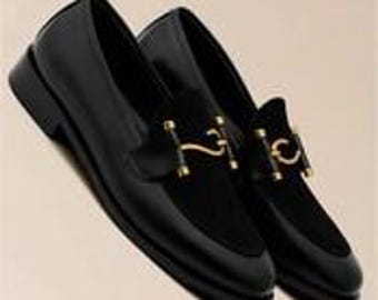 Black Suede Horsebit Loafers | Italian Leather Mens Dress Shoes | Handmade Slip On Moccasins
