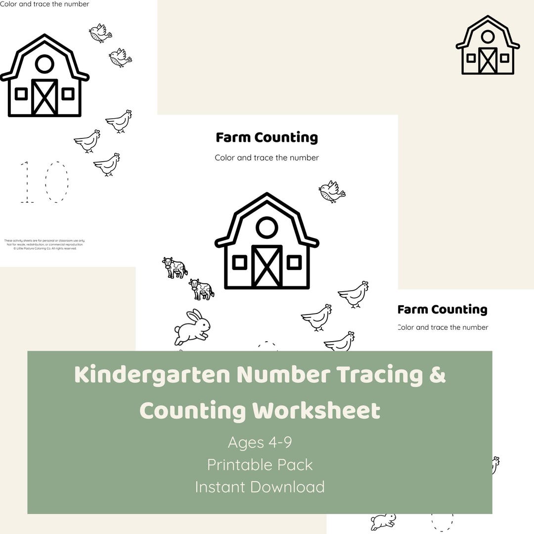 Kindergarten Number Tracing Worksheets | Numbers 1-20 Color & Trace ...