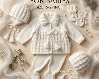 Vintage Baby Knitting Pattern Set | Coat, Pants, Bonnet, Mittens (Digital Download)