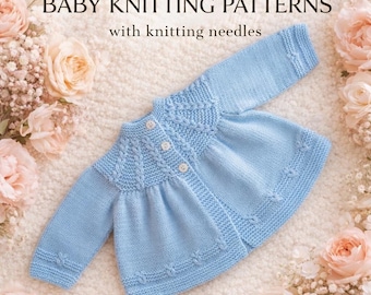 Strickanleitung für Babys, Strickjacke, Strickjacke, Strickjacke für Babys, Grösse 1–12, Instant Download