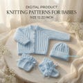 Baby Knitting Pattern Set, Cardigan Hat Booties (PDF Download)