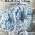 Baby Knitting Pattern PDF, Lace Cardigan Set, Bonnet, Booties, Sweater (Digital Download)