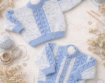 Baby Strickmuster PDF | Baby Pullover & Strickjacke | 36–36 cm | Sofort Download