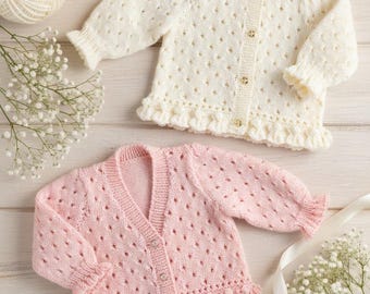 Baby Strickmuster Strickjacke PDF | Baby Pullover | Größen 40–66 cm | Digitaler Download