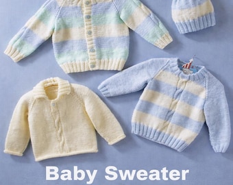 Baby Strickjacke Strickmuster – Mütze & Fäustlinge, DK Garn (PDF Pattern)