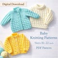 Baby Aran Knitting Patterns – Coat, Cardigan, Sweater, Hat (PDF Pattern)