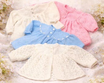 Baby Strickjacke Strickanleitung Bundle | 4 Motive in den Grössen 36-46 cm (PDF Download)