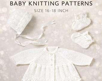 Baby Strickmuster Set – Cardigan, Mütze, Booties (Digitaler Download)
