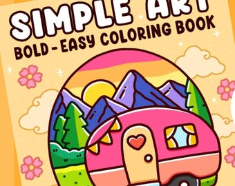 Djärv och enkel målarbok / 50 avkopplande landskap och blommor / Coco Wyo-stil / PDF + PNG / Direkt nedladdning via Google Drive