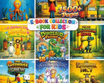 Kids ebook Collection, 1500 Pages, Kids Activity ebooks, Coloring ebook Bundle, PDF,  Audiobook, Video Book, QR Code, Flipbook, Printable