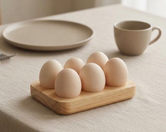 Bamboe eierhouder, opberger aanrecht in de keuken, display in boerderijstijl