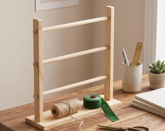 Houten opberger met washitape, opbergrek voor lint, houder voor knutselspullen