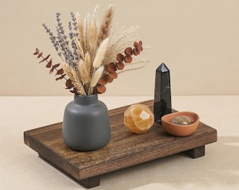 Minimalistisch houten opbergvak, opberger badkamermeubel, keukenkoffie decorplatform