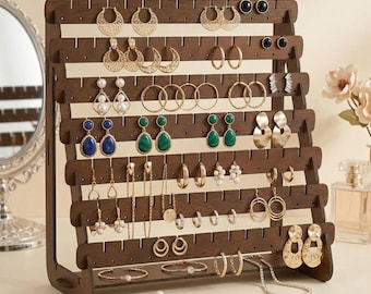 Houten houder voor oorbellen, sieradenhouder, displayrek voor studringen