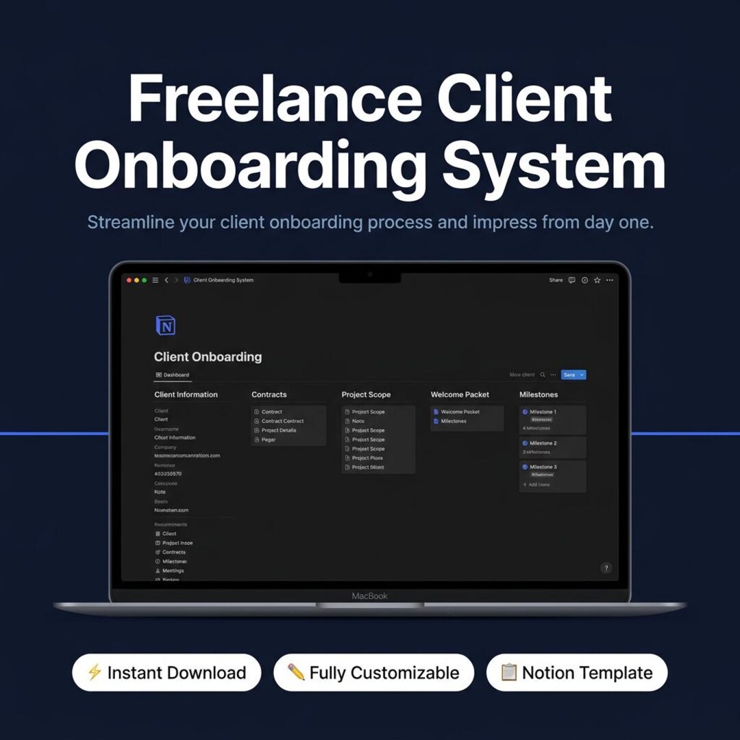 Freelancer Client Onboarding System | Concept Template | Customer ...
