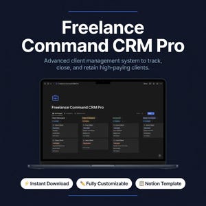 Freelance CRM Notion Template | Client Tracker & Sales Pipeline | Lead Management Dashboard for Solopreneurs | Digital Download