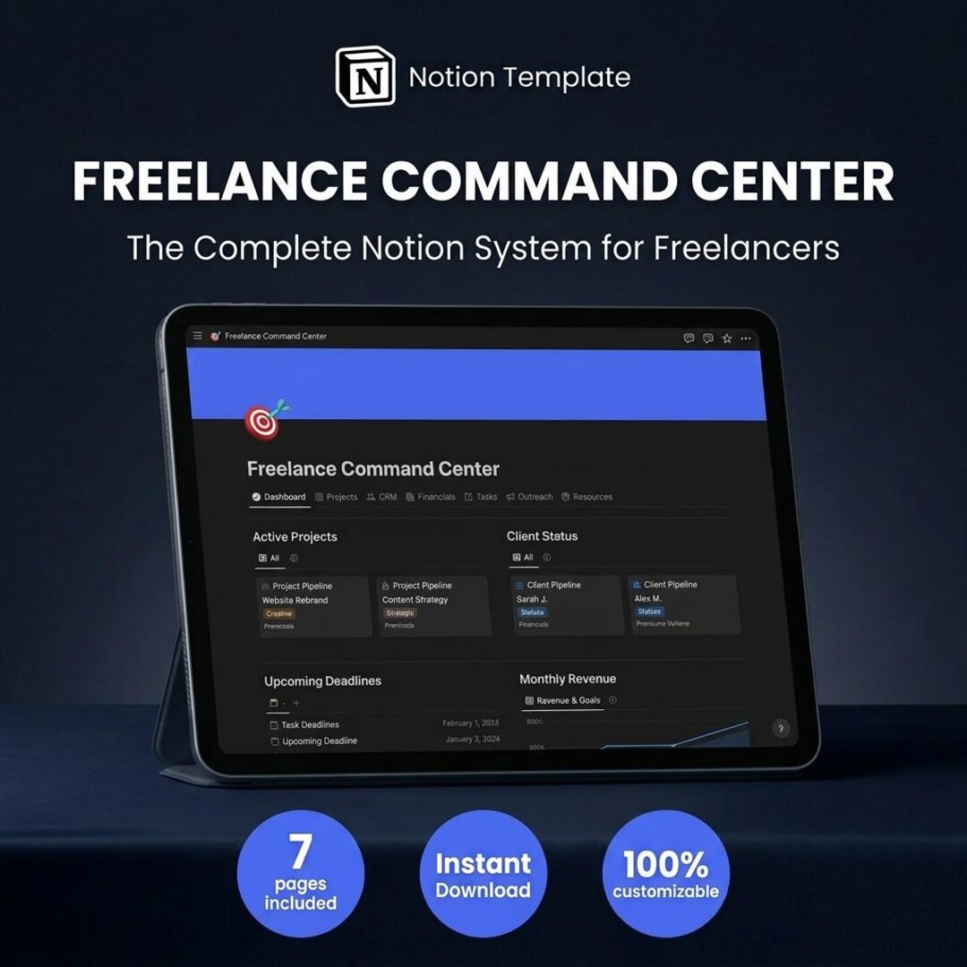 Freelance Notion Template | Client CRM, Project Manager & Finance ...