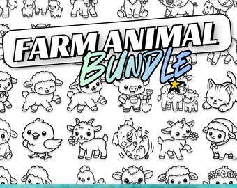 農場の動物バンドル：手描きデザイン89点（svg、png、dxf、eps形式）