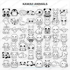 689 Kawaii Animal Clipart Bundle – SVG & PNG Files (Digital Download) image 4