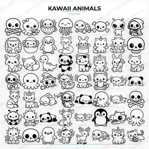 689 Kawaii Animal Clipart Bundle – SVG & PNG Files (Digital Download) image 5