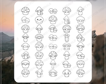 かわいいキノコのイラスト集 – 妖精の森のクリップアート77点 (svg、png、dxf、eps形式)