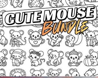 マウスデザインバンドル：手描きデザイン63点（svg、png、dxf、eps形式）