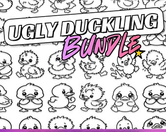 みにくいアヒルの子バンドル：手描きデザイン100点（svg、png、dxf、eps形式）