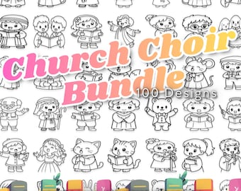 Church Choir Bundle: 100 Hand-Drawn Designs (svg, png, dxf, eps)