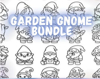 Garden Gnome Bundle: 93 Hand Drawn Designs (svg, png, dxf, eps)