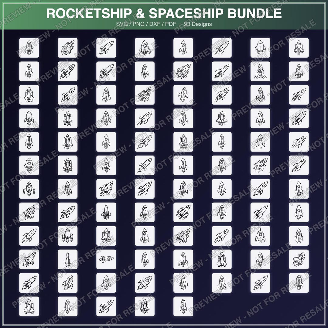 File Rocketship Rocketship Spaceship Bundle, Cut Files for Cricut, PNG DXF Eps Files ...