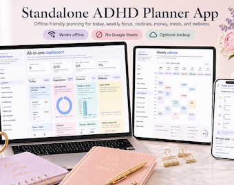 Standalone ADHD Planner App | Offline Digital Life Organizer (Digital Product)!
